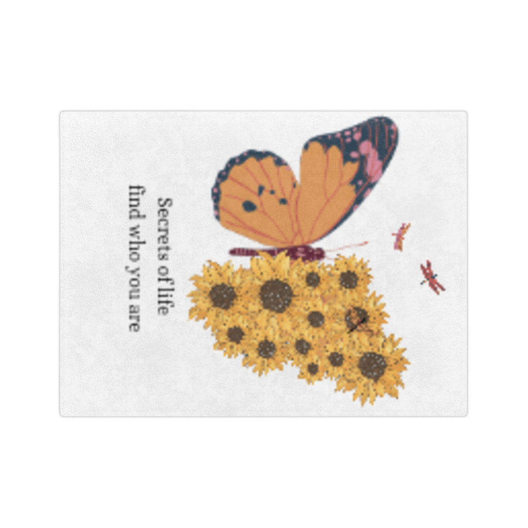 Inspirational Floral Butterfly Blanket - Velveteen Microfiber Soft Throw