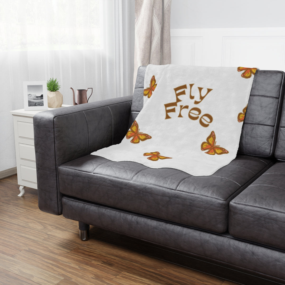 Fly Free Minky Blanket with Butterfly Design - Cozy Throw for Home Decor