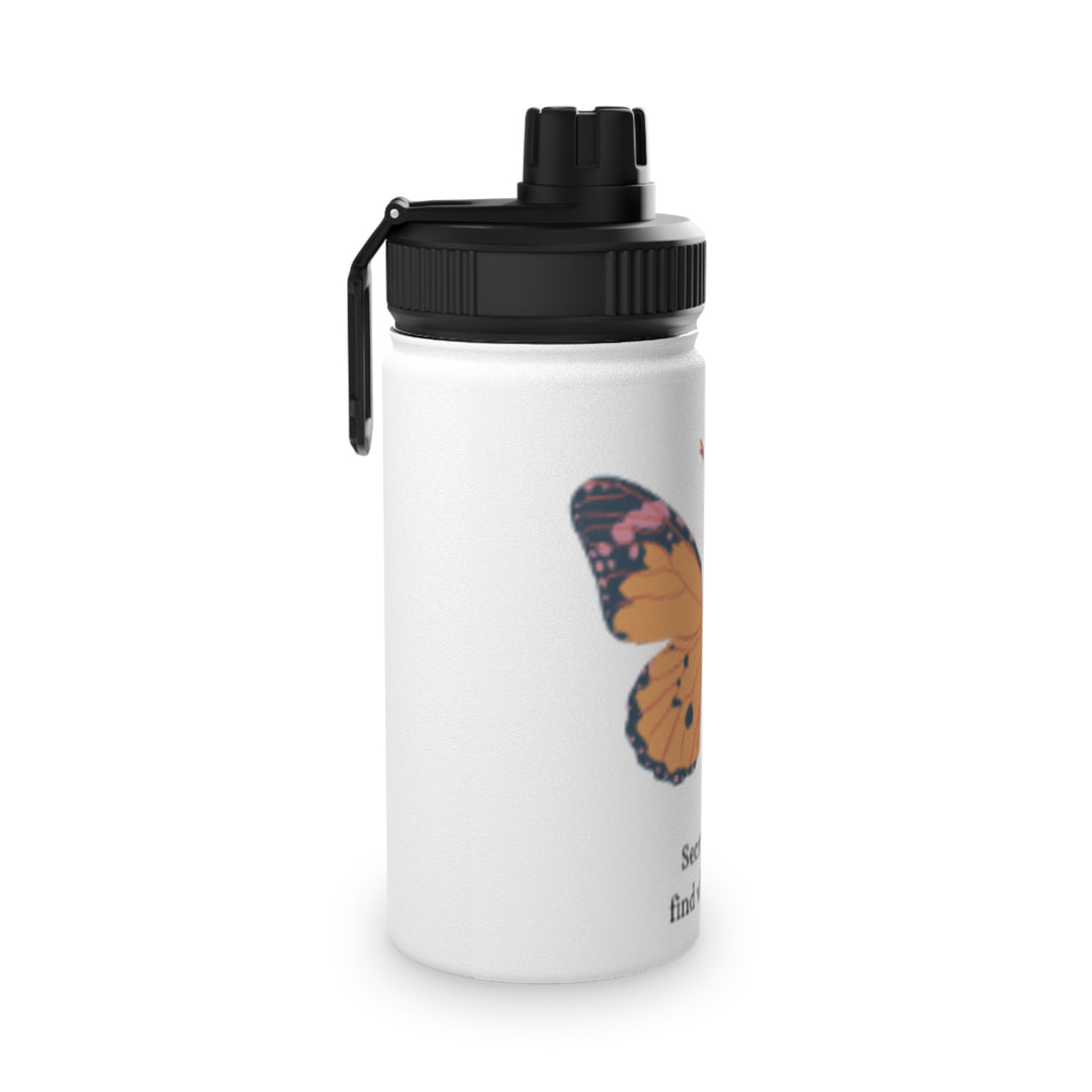Inspirational Floral Stainless Steel Water Bottle – "Secrets of Life"