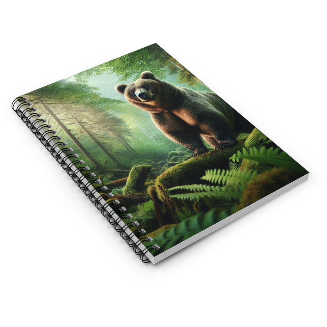 Nature-Inspired Spiral Notebook with Bear Design - Perfect for Nature Lovers