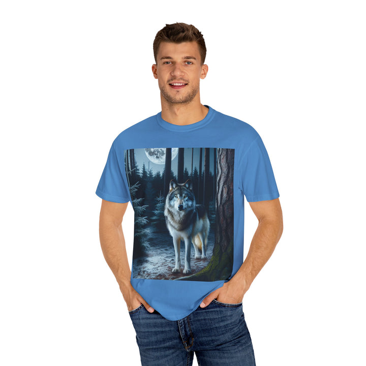 Moonlit Wolf Unisex Garment-Dyed T-shirt