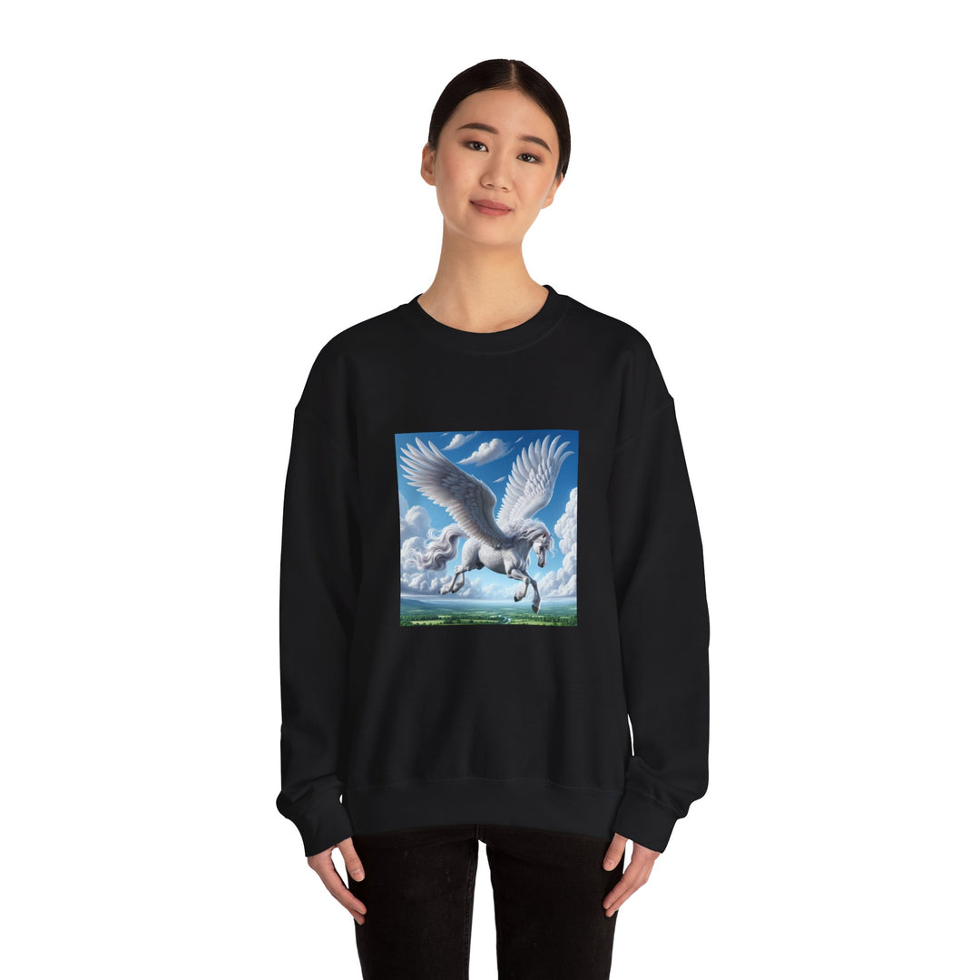 Mythical Pegasus Crewneck Sweatshirt, Cozy Unicorn Gift, Fantasy Apparel, Perfect for Fall, Unique Unisex Sweatshirt