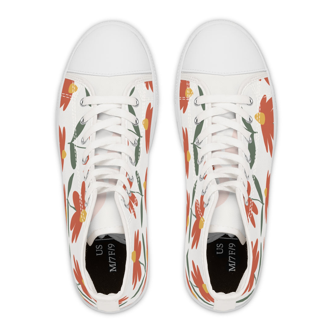 Floral Women's High Top Sneakers - Stylish & Comfortable