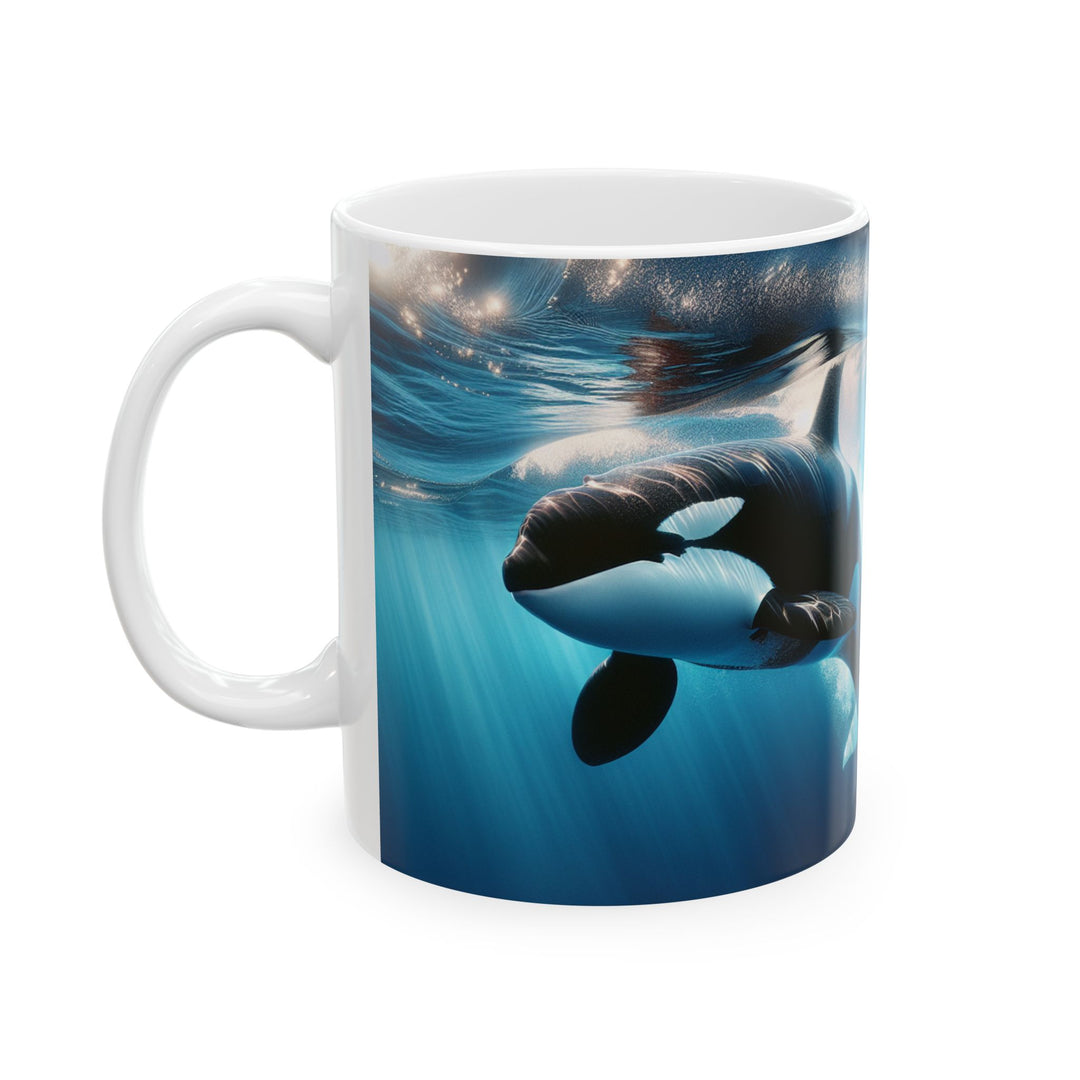 Whale Watching Ceramic Mug - Ocean Inspired 11oz & 15oz Coffee Cup