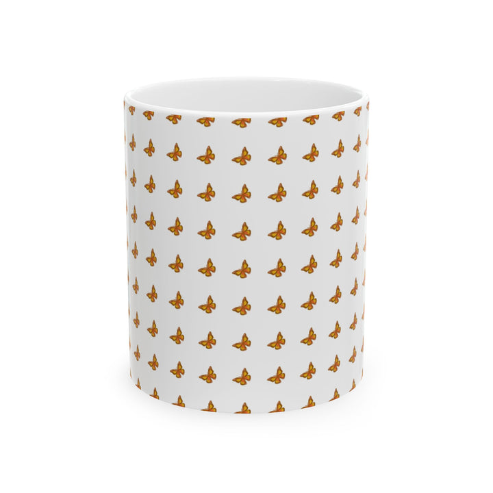 Butterfly Pattern Ceramic Mug - 11oz & 15oz, Perfect for Nature Lovers