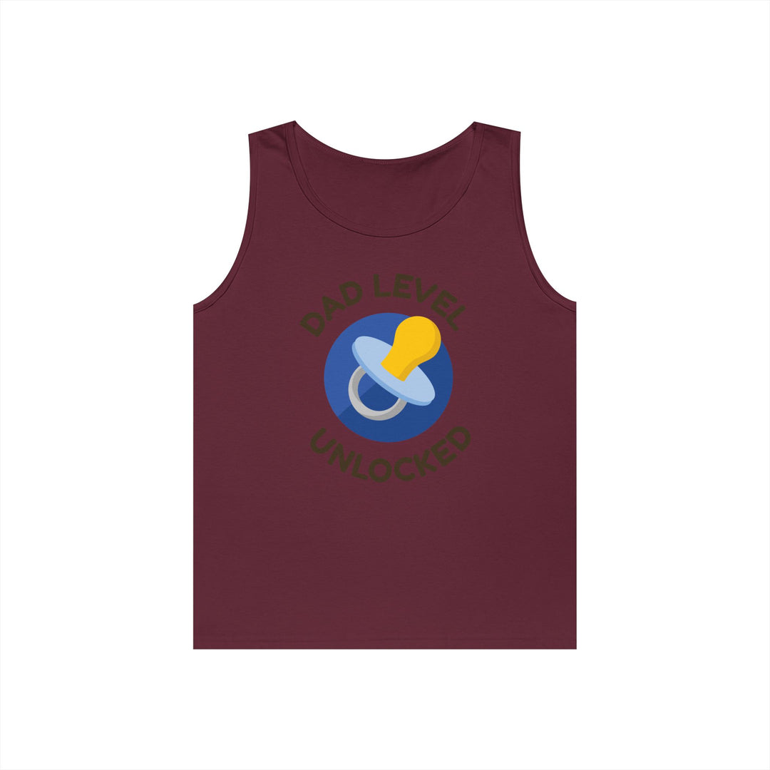 Dad Level Unlocked Tank Top - Unisex Heavy Cotton Sleeveless Shirt for New Dads