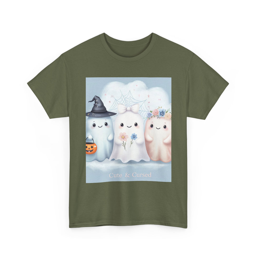 Cute Ghosts Unisex T-Shirt, Halloween Tee, Spooky Costume Shirt, Cute Kawaii Apparel, Gift for Ghost Lovers, Cozy Cotton Top