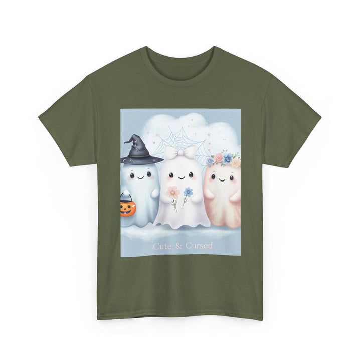 Cute Ghosts Unisex T-Shirt, Halloween Tee, Spooky Costume Shirt, Cute Kawaii Apparel, Gift for Ghost Lovers, Cozy Cotton Top