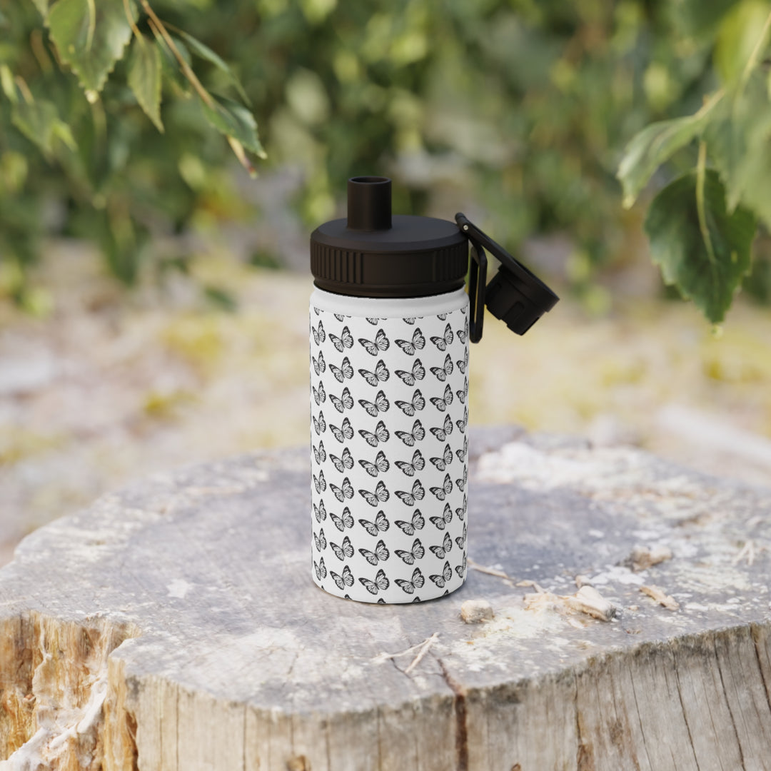 Butterfly Design Stainless Steel Water Bottle with Sports Lid - Eco-Friendly Hydration