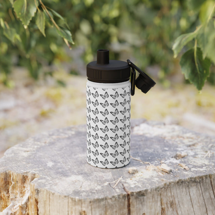 Butterfly Design Stainless Steel Water Bottle with Sports Lid - Eco-Friendly Hydration