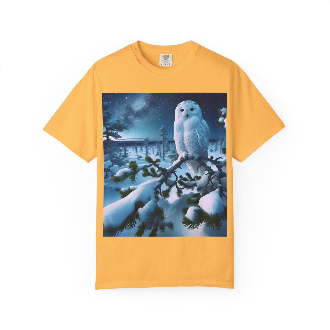 Mystical Owl Unisex Garment-Dyed T-Shirt – Cozy Winter Vibes