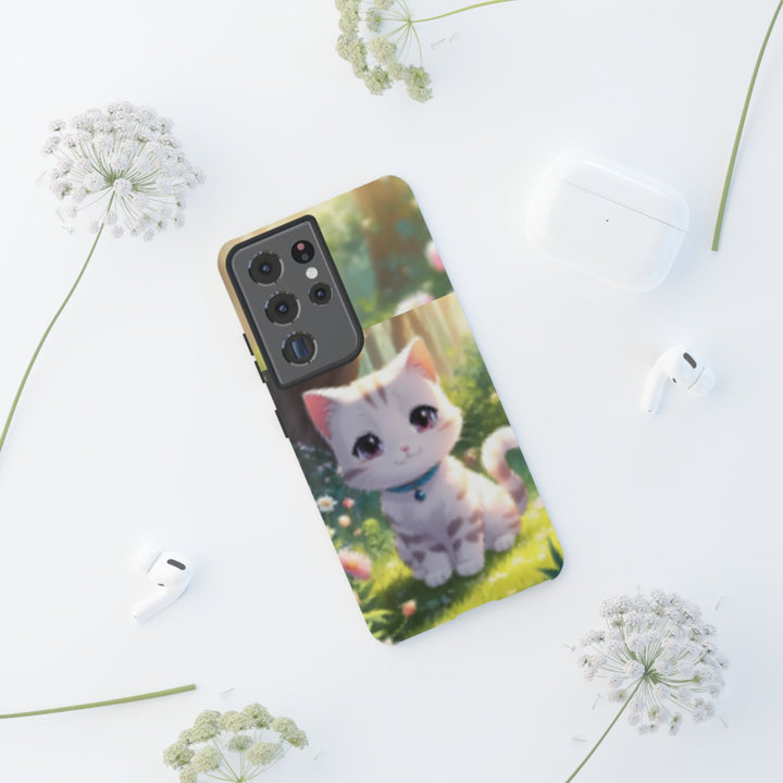 Cute Ai Cat Phone Case - Tough Protection with Floral Design for Cat Lovers