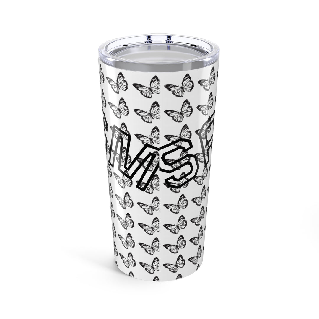 Butterfly Pattern 20oz Tumbler – Stylish Travel Mug for Nature Lovers