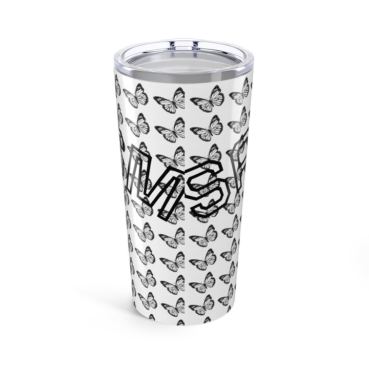 Butterfly Pattern 20oz Tumbler – Stylish Travel Mug for Nature Lovers