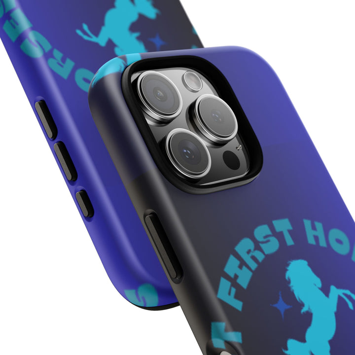 But First Horses Phone Case – Durable Tough Case for Horse Lovers