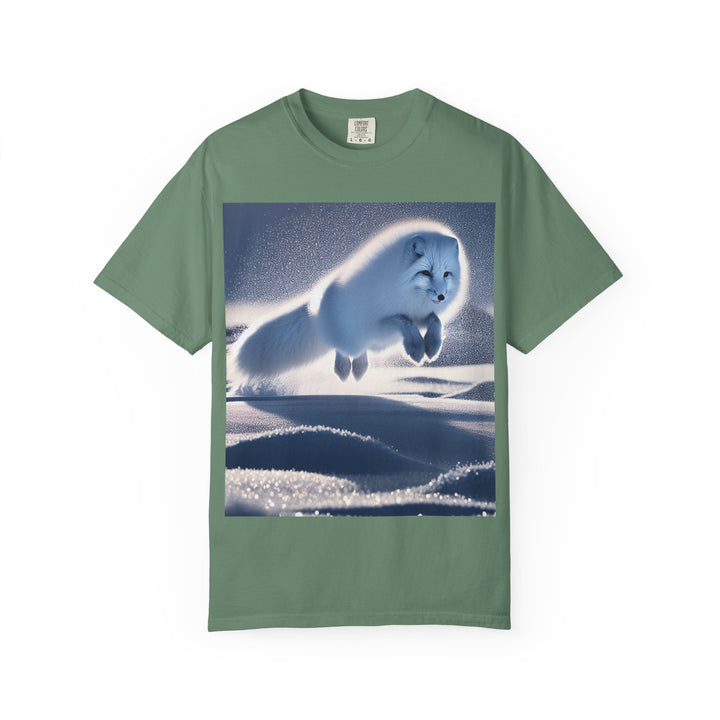 Snow Fox Jumping Unisex Garment-Dyed T-Shirt