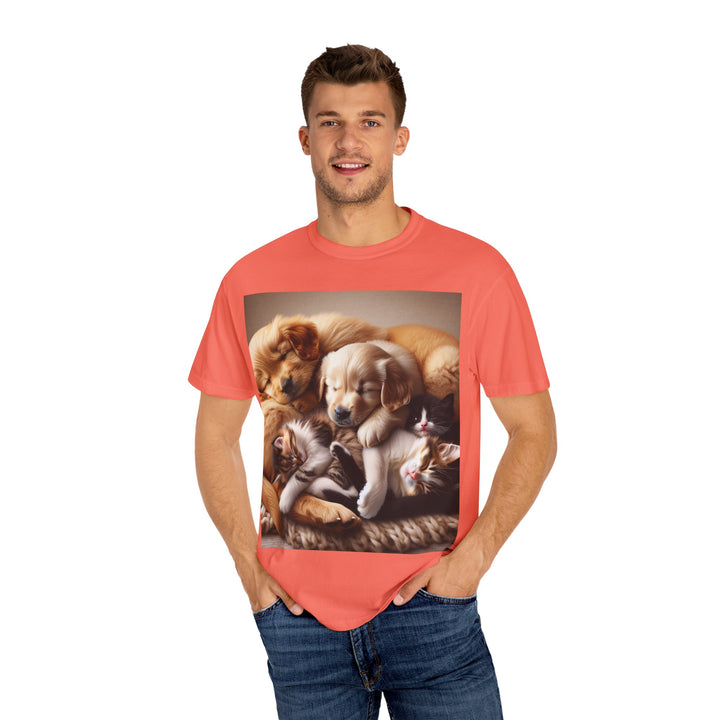 Cute Pets Snuggle Unisex Garment-Dyed T-shirt