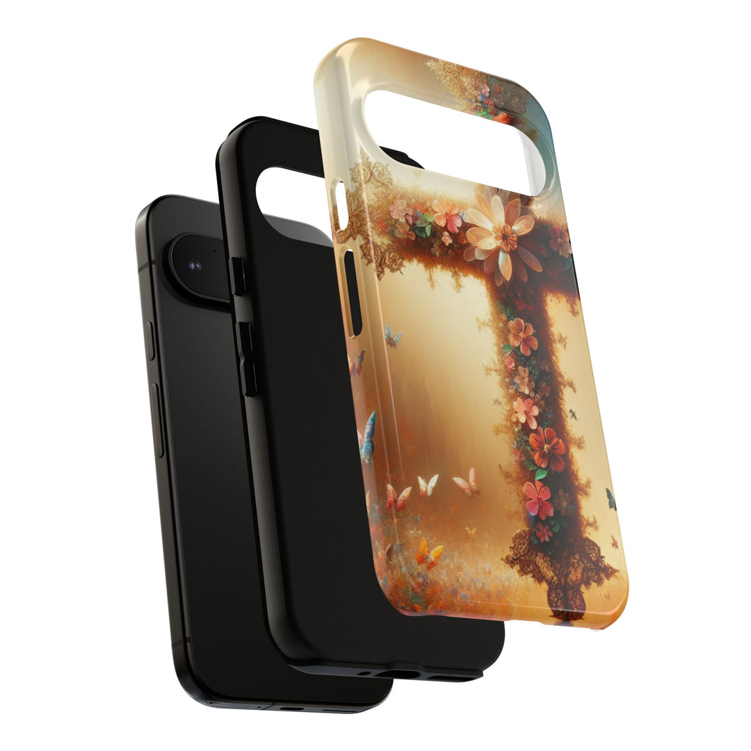 Floral Cross Phone Case, Tough Cases for Christians, Religious Gifts, Cute Floral Accessories, Chic Phone Cover, Spring Vibes