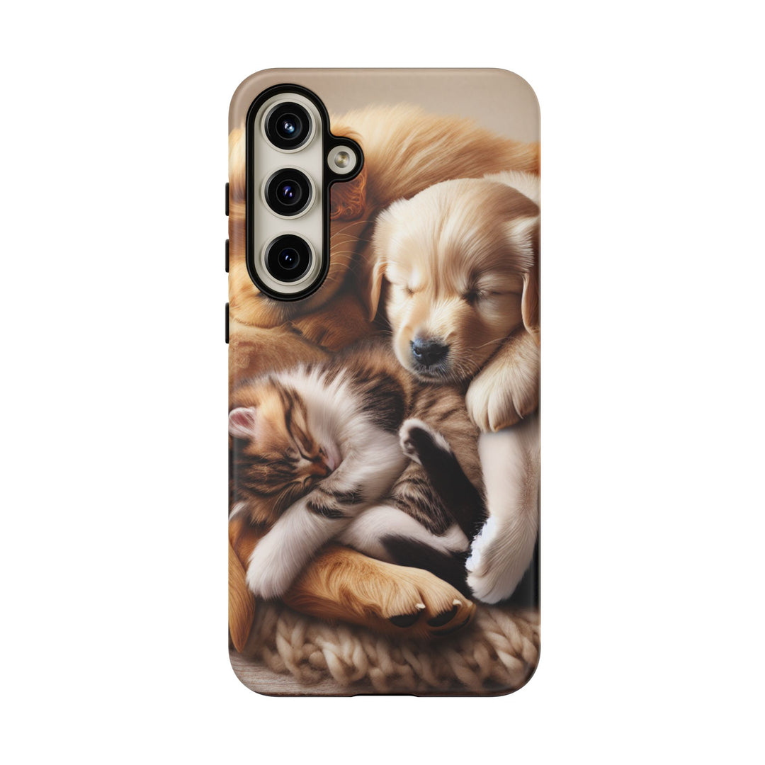 Cute Pets Phone Case - Adorable Puppy and Kitten Design, Animal Lover Gift