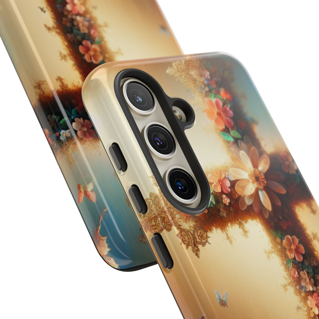 Floral Cross Phone Case, Tough Cases for Christians, Religious Gifts, Cute Floral Accessories, Chic Phone Cover, Spring Vibes