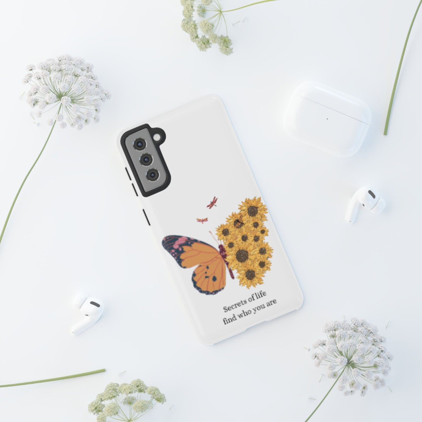 Butterfly & Sunflower Phone Case - "Secrets of Life" Design