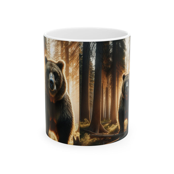 Nature-Inspired Bear Ceramic Mug - Perfect for Outdoor Lovers, Coffee Enthusiasts, Gifts, Campsite Vibes, Forest Decor