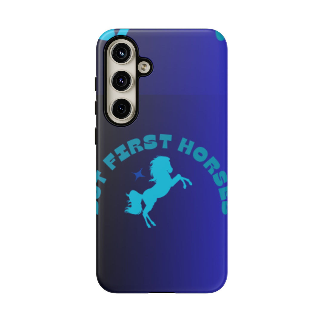 But First Horses Phone Case – Durable Tough Case for Horse Lovers
