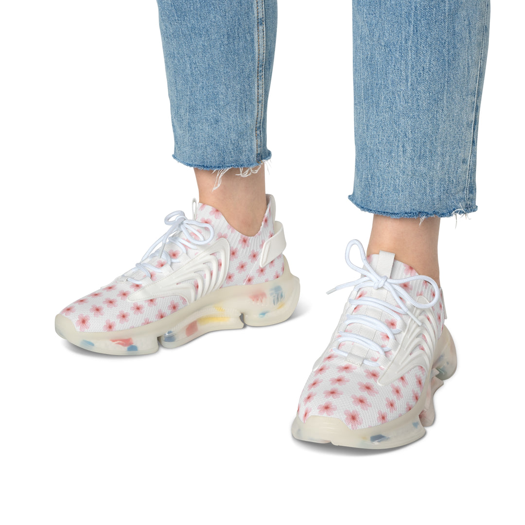 Women's Floral Mesh Sneakers - Lightweight Comfort for Active Lifestyle