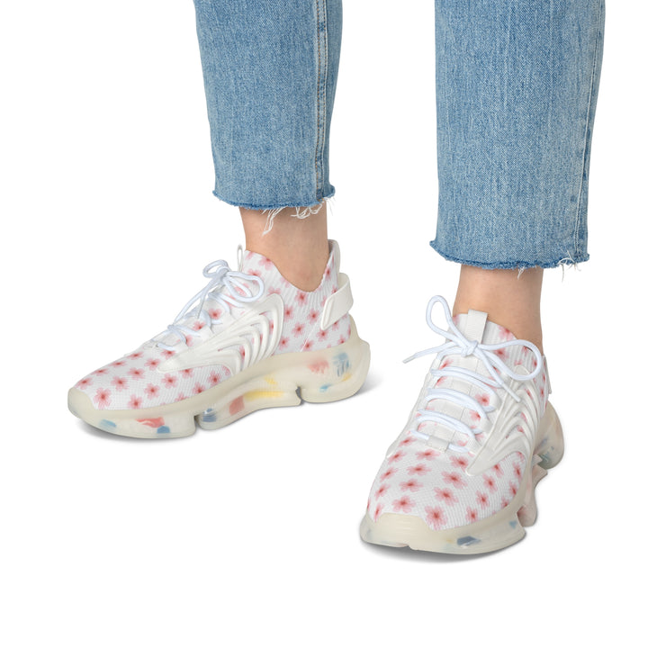 Women's Floral Mesh Sneakers - Lightweight Comfort for Active Lifestyle