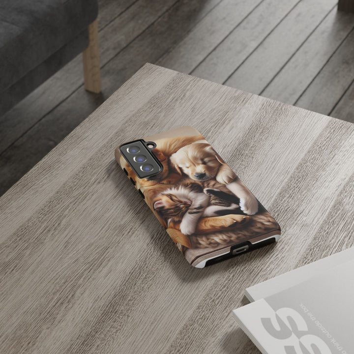 Cute Pets Phone Case - Adorable Puppy and Kitten Design, Animal Lover Gift
