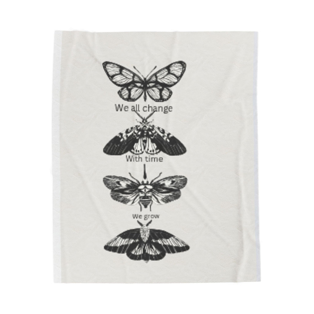 Transformative Moth Plush Blanket, Cozy Gift, Home Décor, Soft Throw, Inspirational Quotes, Birthday, Housewarming