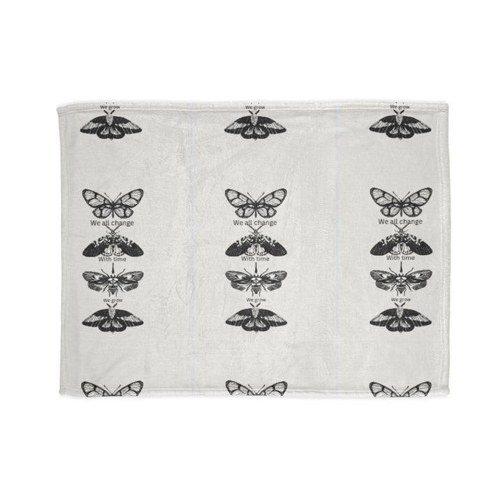 Inspirational Moths Blanket - Soft Polyester Throw with 'We All Change With Time' Design - Perfect for Cozy Evenings