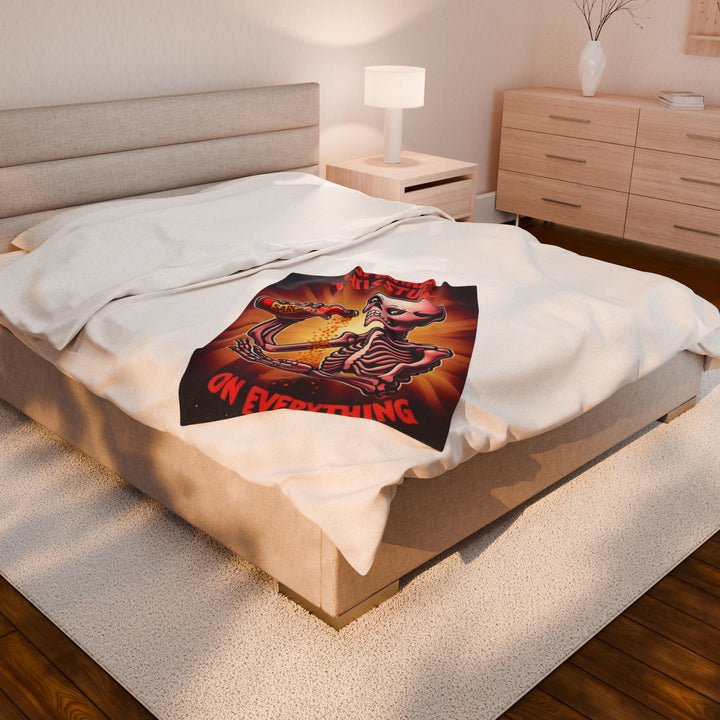"Sarcasm" Skeleton Velveteen Plush Blanket