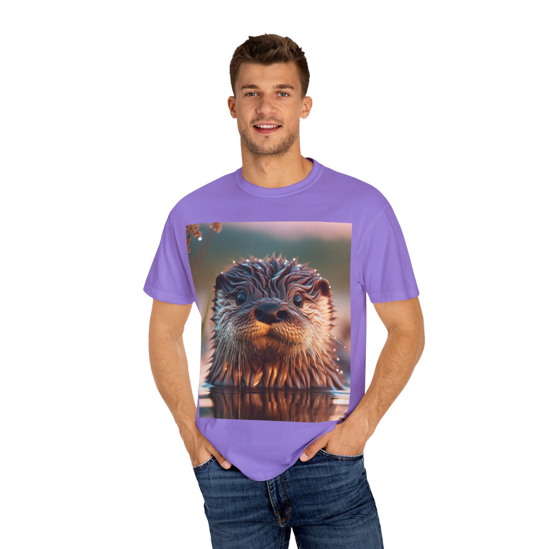 Whimsical Otter Unisex Garment-Dyed T-Shirt - Perfect for Nature Lovers