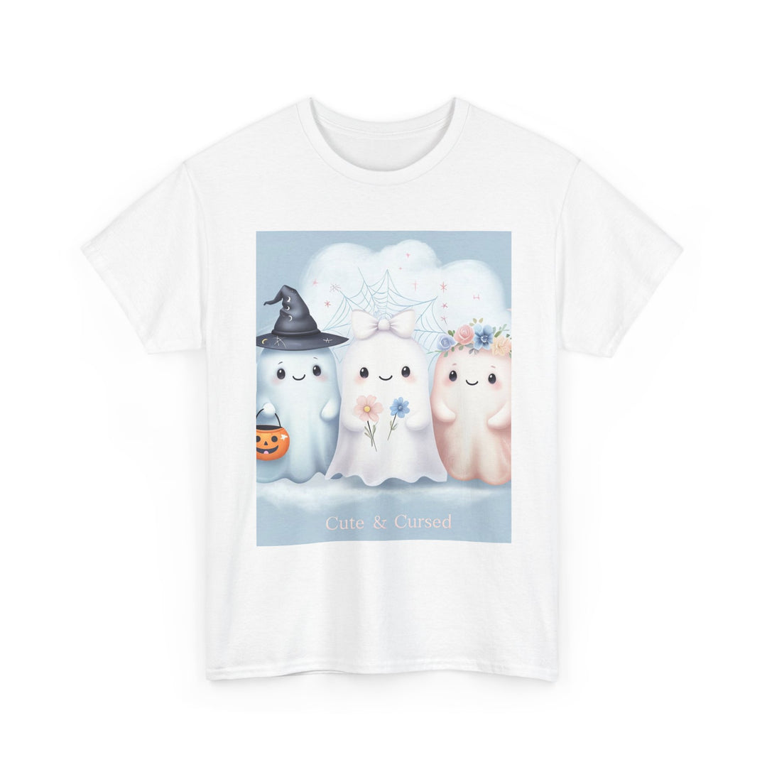Cute Ghosts Unisex T-Shirt, Halloween Tee, Spooky Costume Shirt, Cute Kawaii Apparel, Gift for Ghost Lovers, Cozy Cotton Top