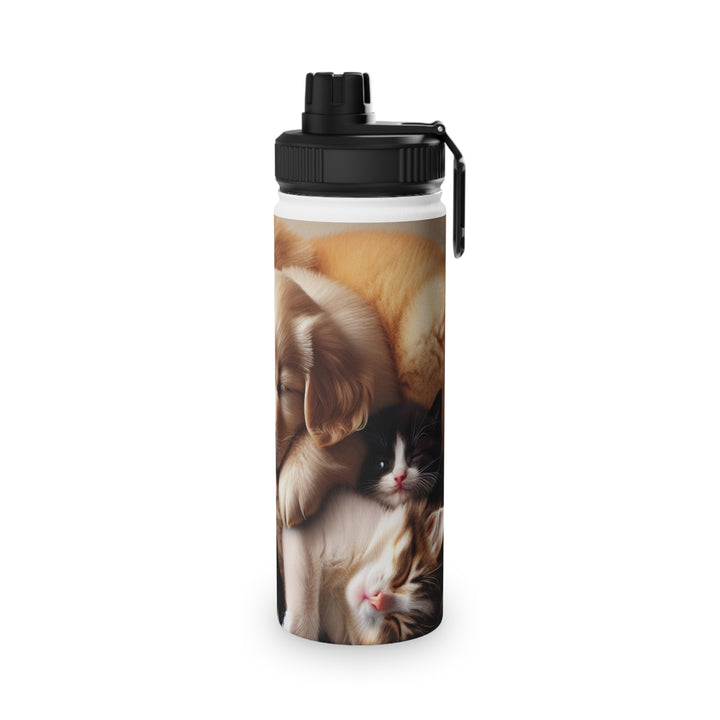 Pet Lovers Stainless Steel Water Bottle - Cute Puppy & Kitten Design | Eco-Friendly Sports Lid
