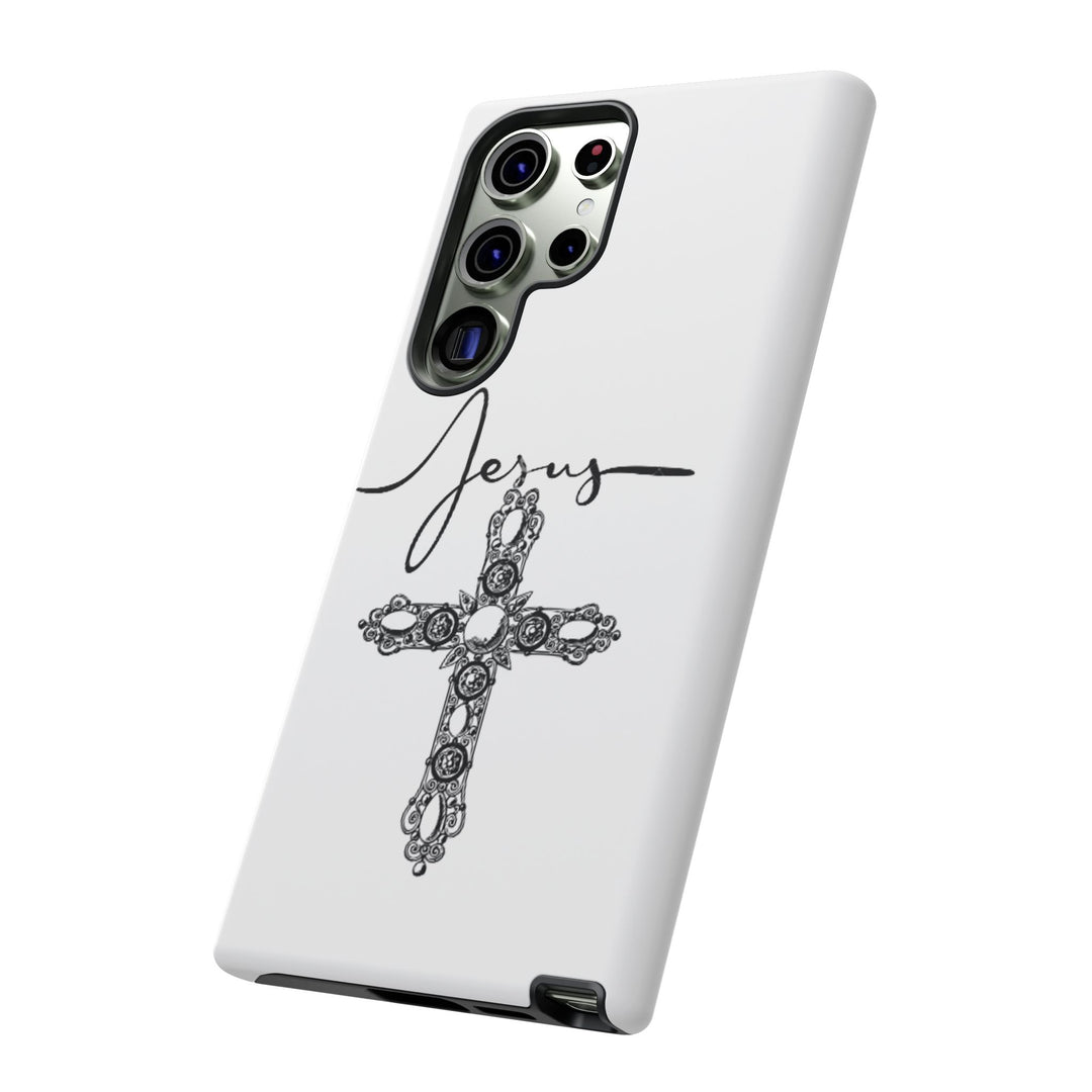 Stylish Tough Case with Jesus Design - Faith-Inspired Phone Cover, Christian Gift, Custom Phone Accessory, Unique Cell Phone Case