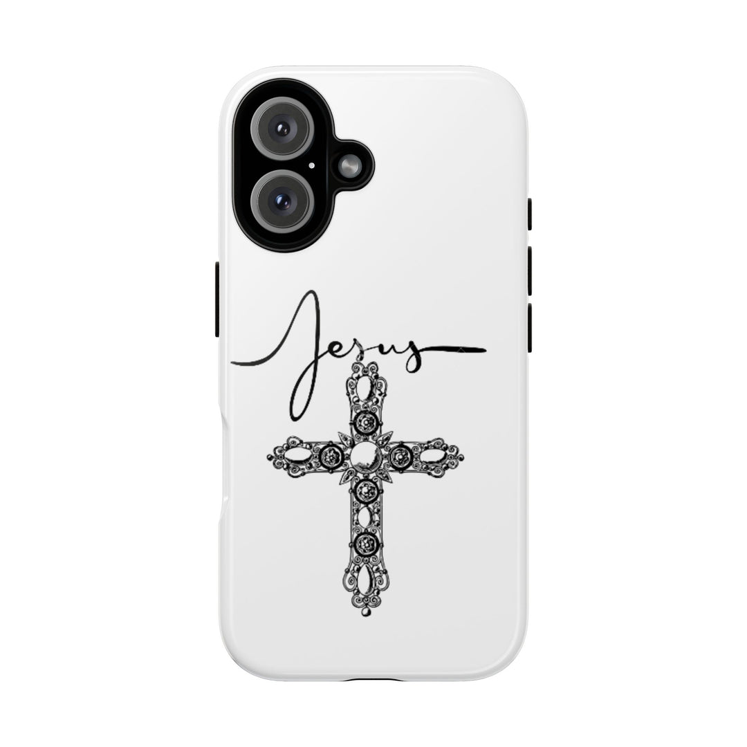 Stylish Tough Case with Jesus Design - Faith-Inspired Phone Cover, Christian Gift, Custom Phone Accessory, Unique Cell Phone Case