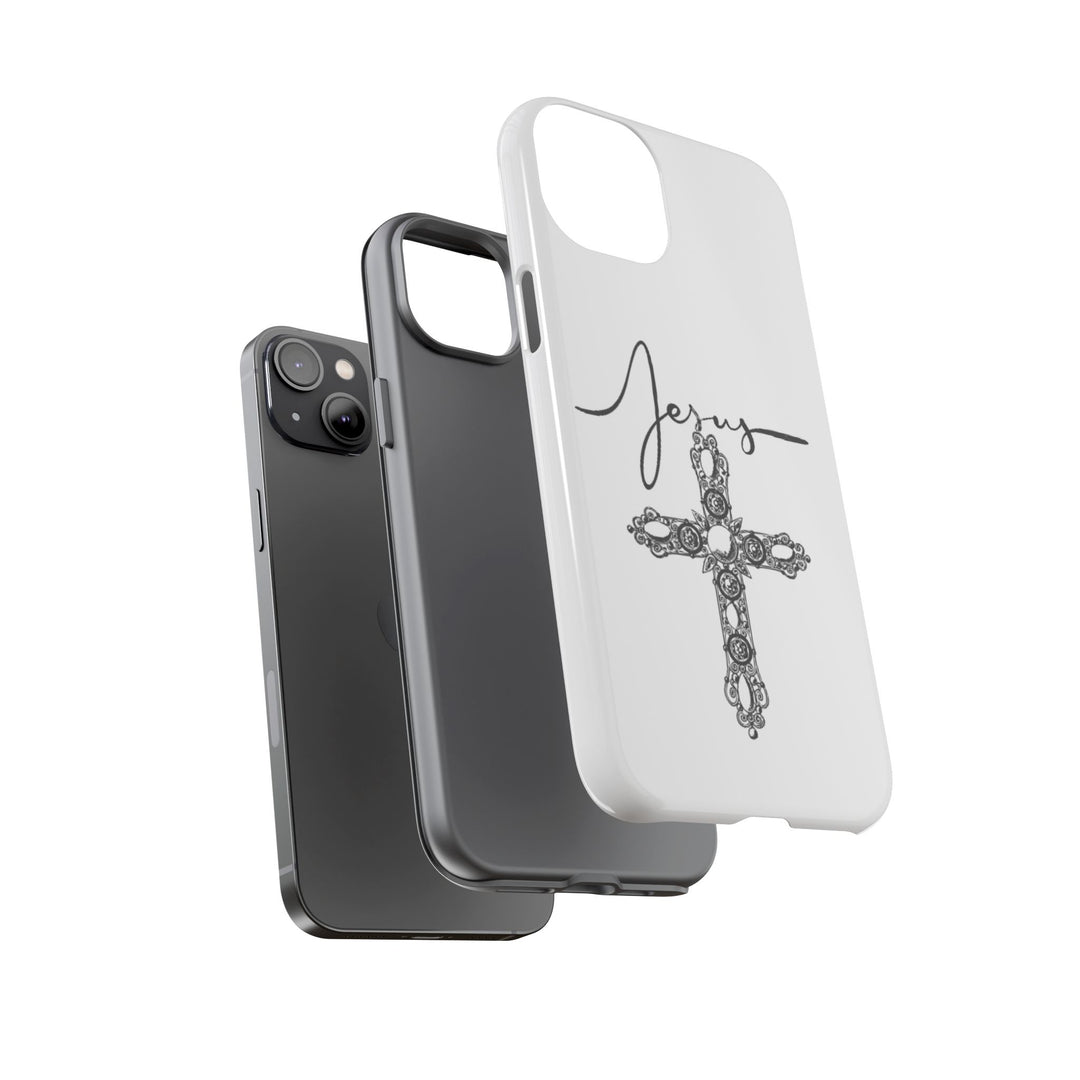 Stylish Tough Case with Jesus Design - Faith-Inspired Phone Cover, Christian Gift, Custom Phone Accessory, Unique Cell Phone Case