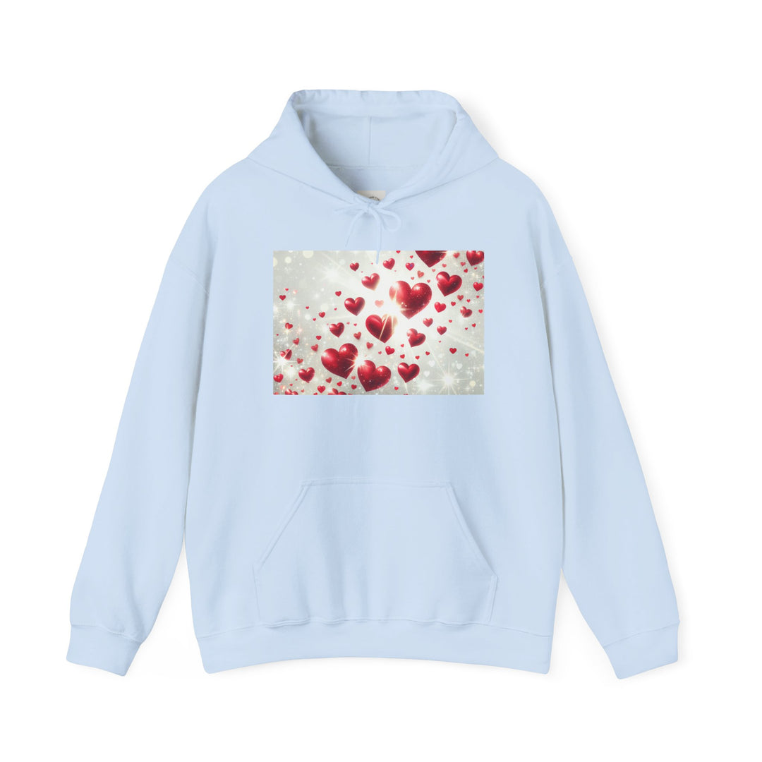 Love Hearts Unisex Hoodie, Cozy Valentine's Day Sweatshirt, Warm Gift for Him/Her, Cute Snug Pullover for Couples, Romantic Apparel