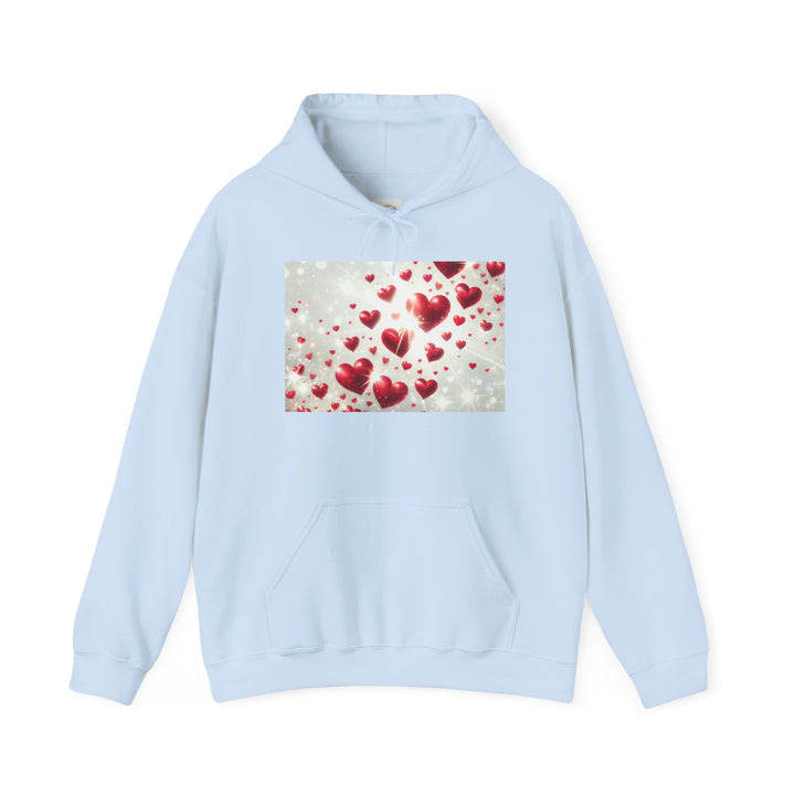 Love Hearts Unisex Hoodie, Cozy Valentine's Day Sweatshirt, Warm Gift for Him/Her, Cute Snug Pullover for Couples, Romantic Apparel