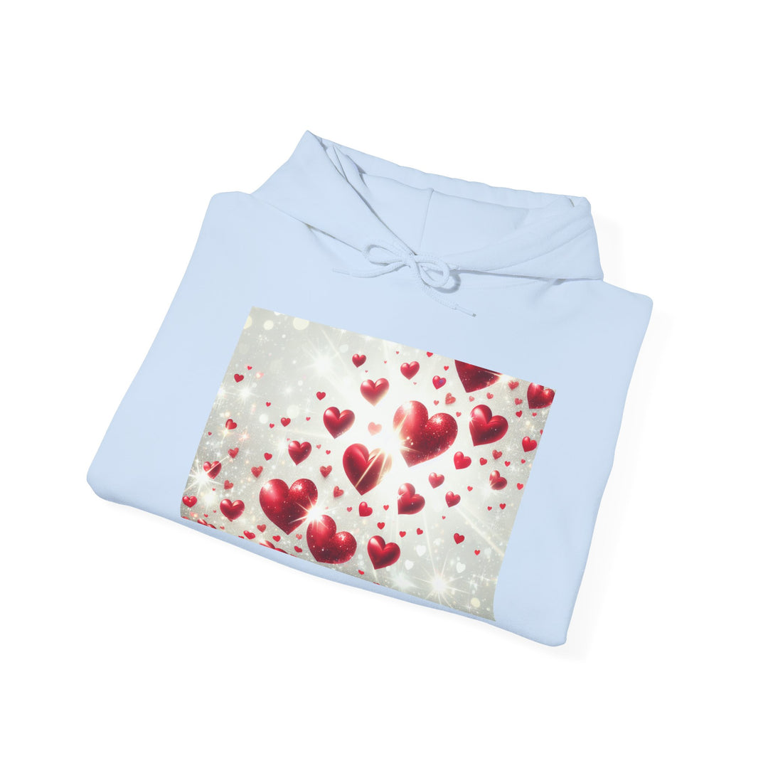 Love Hearts Unisex Hoodie, Cozy Valentine's Day Sweatshirt, Warm Gift for Him/Her, Cute Snug Pullover for Couples, Romantic Apparel