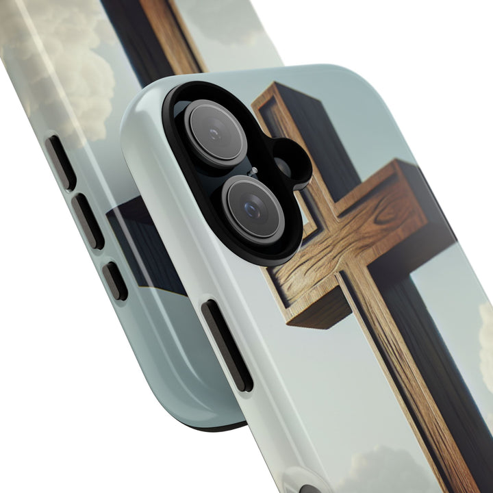 Wooden Cross Phone Case, Inspirational Gift, Christian Decor, Faith-Based Accessory, Unique Tech Gift