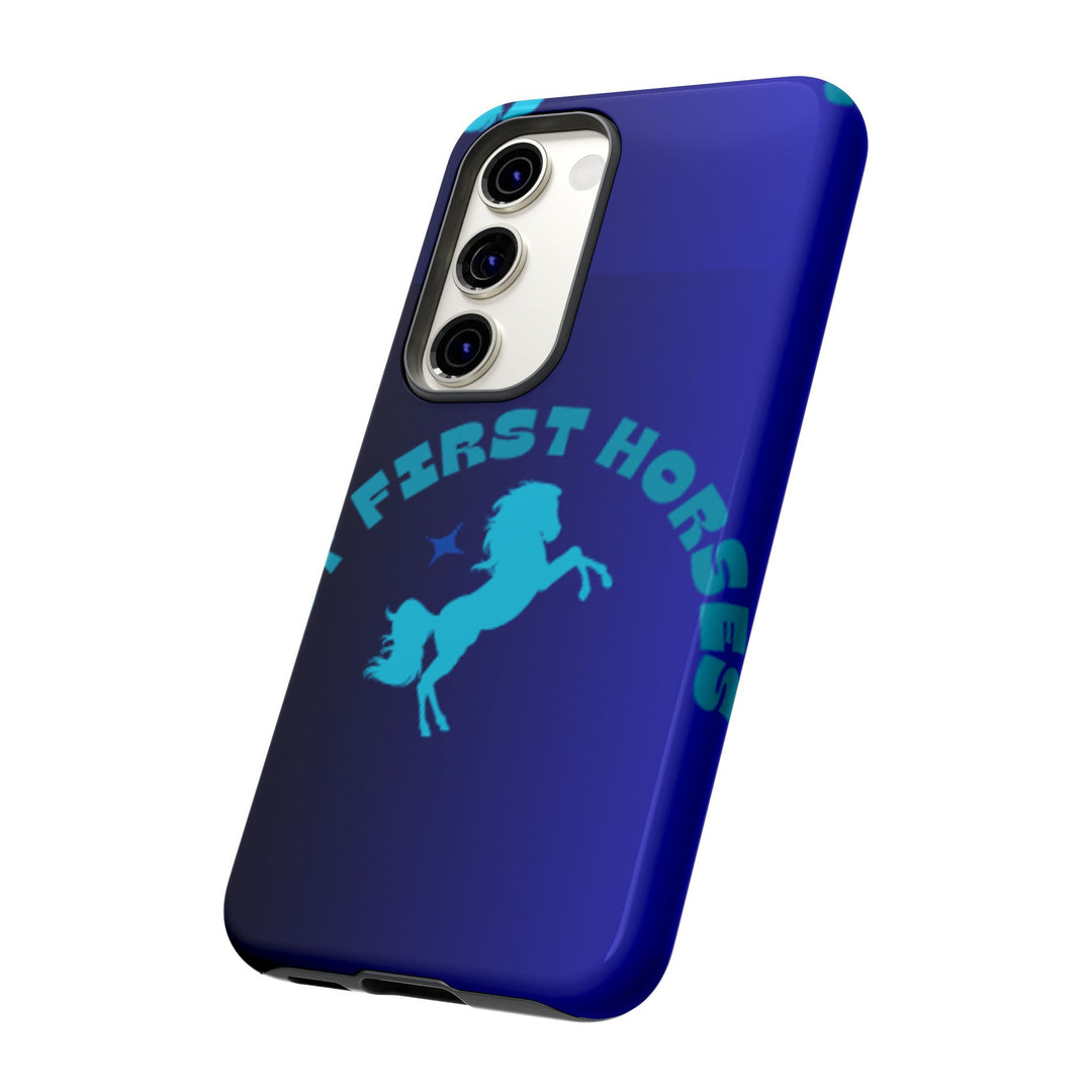 But First Horses Phone Case – Durable Tough Case for Horse Lovers