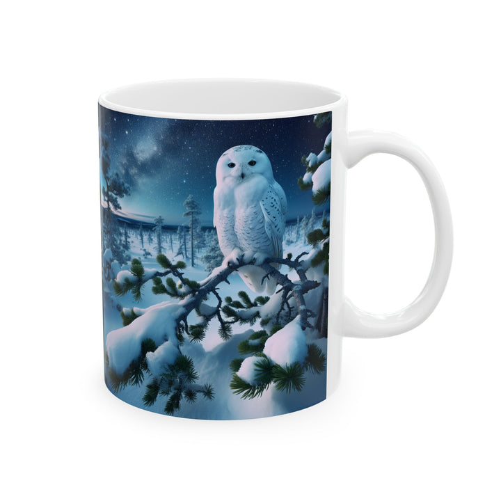 Winter Owl Ceramic Mug - Cozy 11oz & 15oz Coffee Cup for Nature Lovers