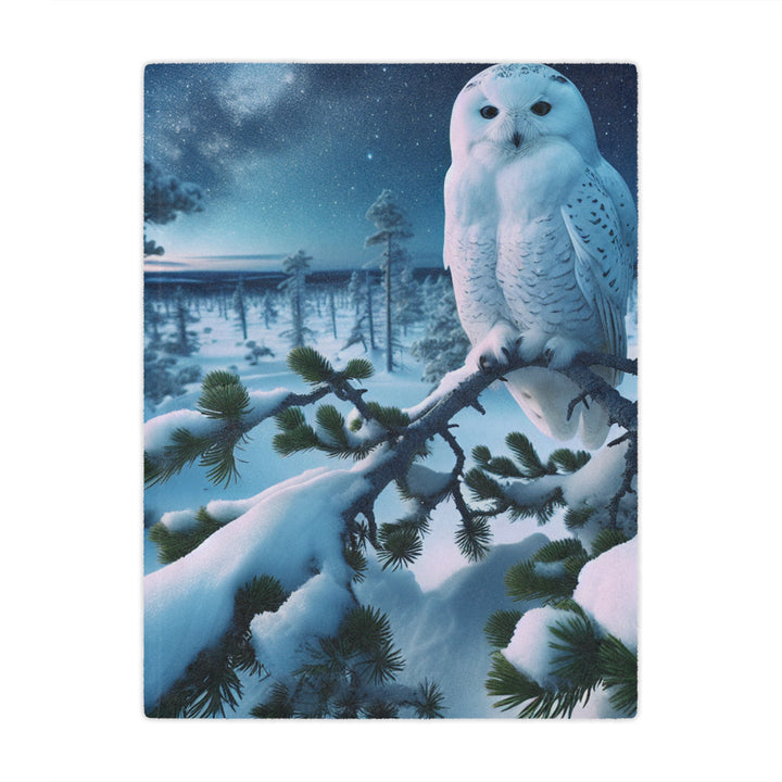 Snowy Owl Minky Blanket - Cozy Winter Decor