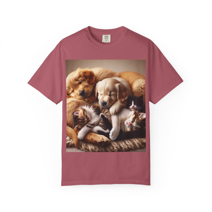 Cute Pets Snuggle Unisex Garment-Dyed T-shirt