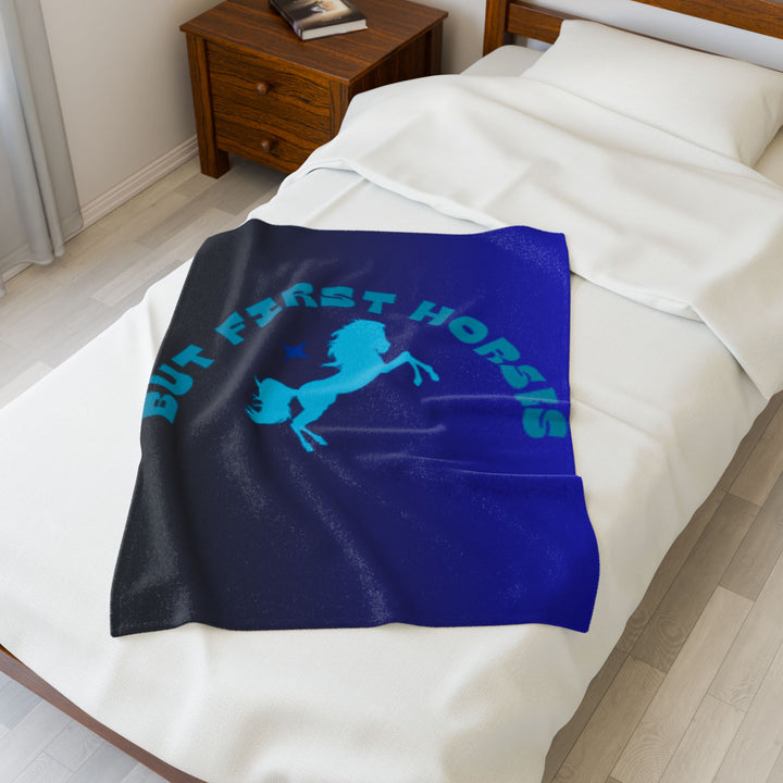 Velveteen Plush Blanket for horse lovers