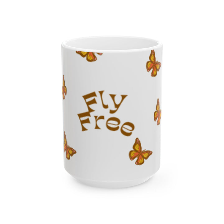 Butterfly 'Fly Free' Ceramic Mug - Inspiring Drinkware for Nature Lovers
