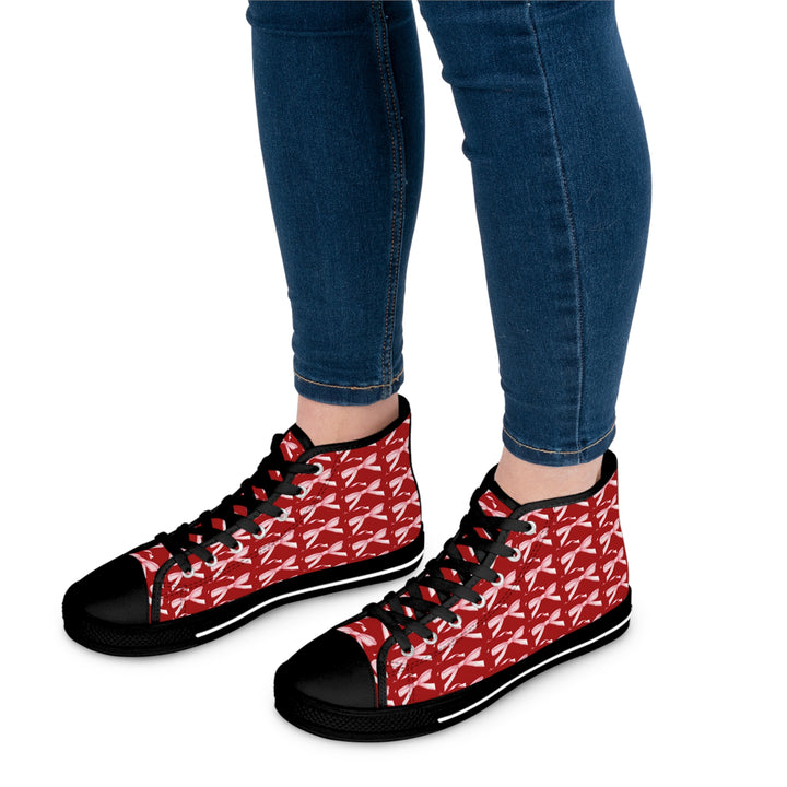 Women’s High Top Sneakers with Cheerful Dragonfly Print